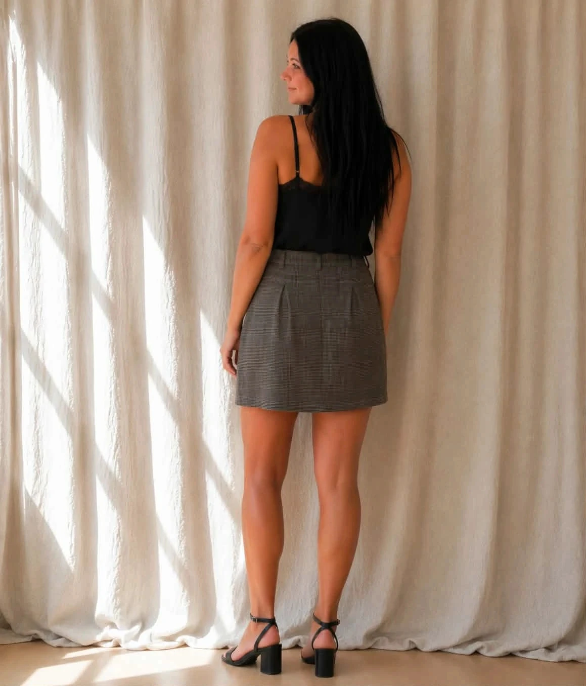 Sequin plaid skirt size 38 – photo 2